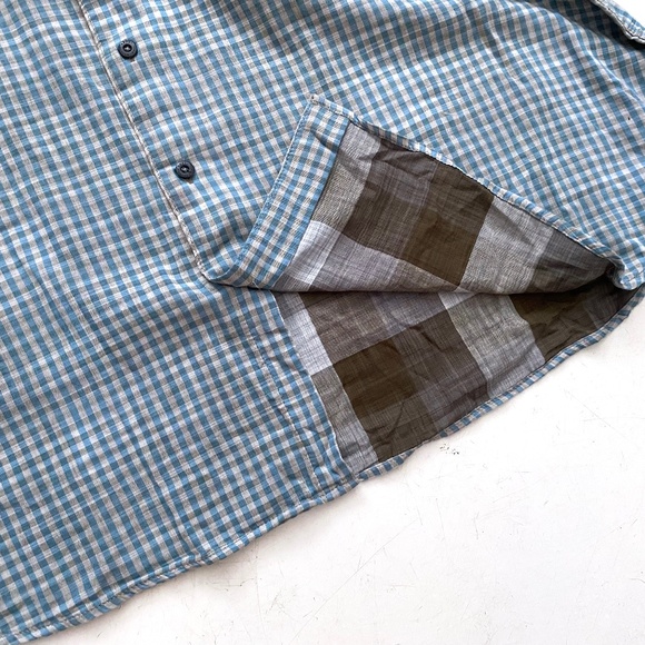 Tommy Bahama Nwt Dual Lux Gingham Pebble Grey Blue BT317520 Shirt 3XB - Picture 3 of 5